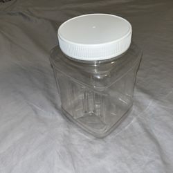Clear plastic storage container