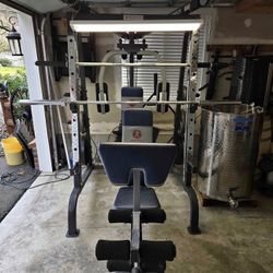  smith Machine Olympic  Cage System Home Gym All-in-One weights included 