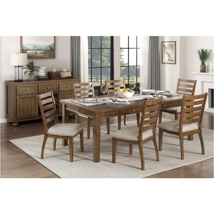 Brand New Brown Dining Table With Drawers (42 x 78 x