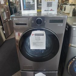 5.0 cu. ft. Mega Capacity Smart Front Load Electric All-in-One Washer Dryer Combo with TurboWash360 WiFi in Black Steel