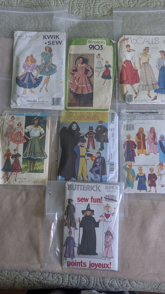 Sewing Patterns - Halloween costumes, Square, Western Dancing, Youth theater 