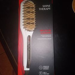 Remington Shine Therapy Hair Brush Straightener New