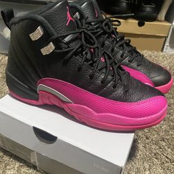Deadly Pink Jordan 12 Size 6.5y