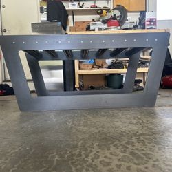 Industrial Vibe Metal/Glass Coffee Table