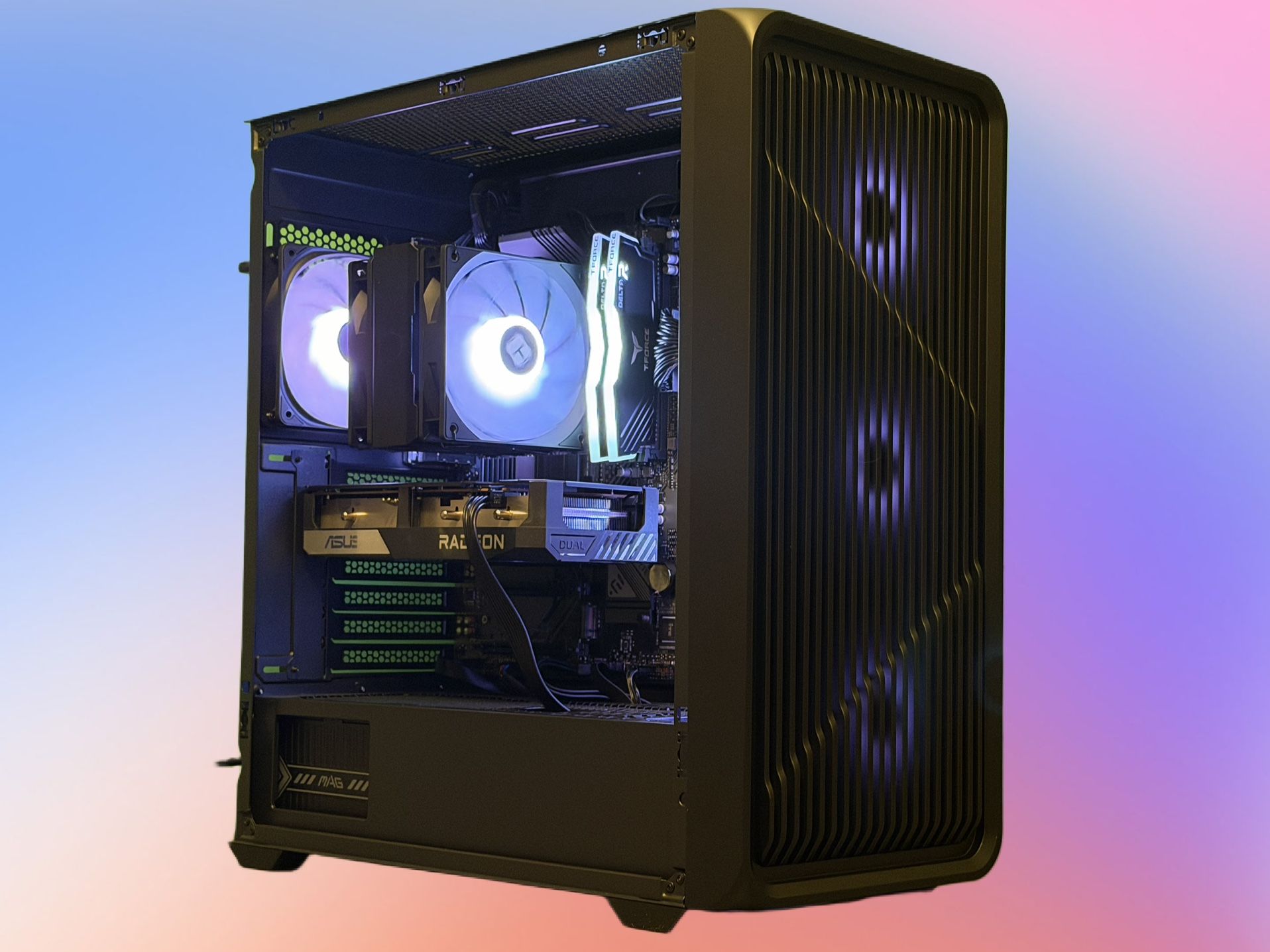 🩵High-Airflow 1080p Gaming PC | RX 6600 XT | Ryzen 5 5500 | 16GB DDR4 | 2TB SSD