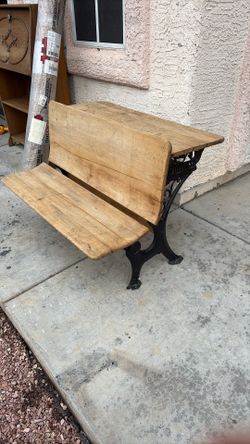 19th Century Antique Primitive School Desk New Oxford 