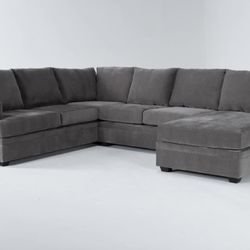 Bonaterra Charcoal 127" 2 Piece Sectional with Right Arm Facing Sofa Chaise