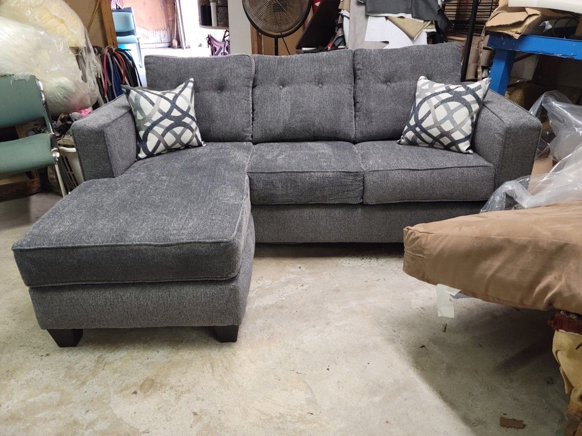 Brand New Gray Sofa With Chaise Lounge