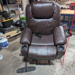 Sit Stand Leather Chair  and Side Table 