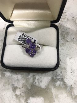 Karis Simulated Purple Diamond Ring