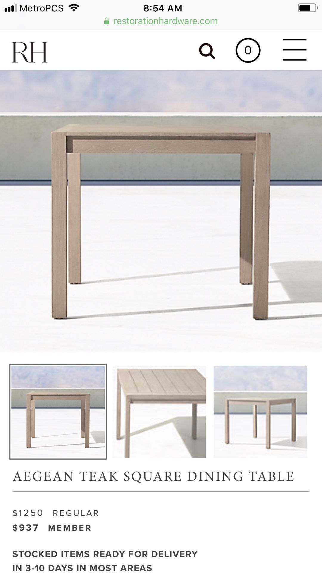 Aegean Teak Rh Restoration Hardware Square Dining Table 36 Small Patio For Sale In Fort Lauderdale Fl Offerup