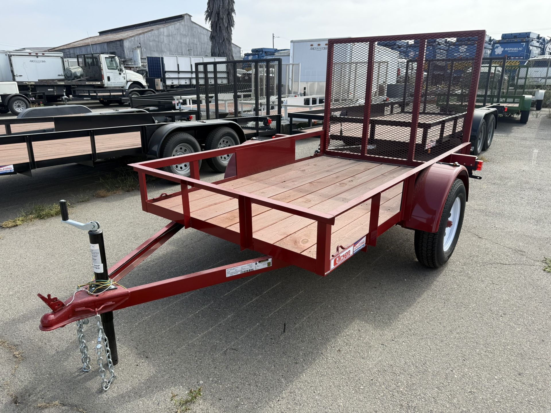 2025 Carson Trailer Red Standard Utility 5’ X 8’ 2.9K GVWR