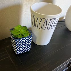 Kate Spade Mini Ceramic Trash Container And Plant