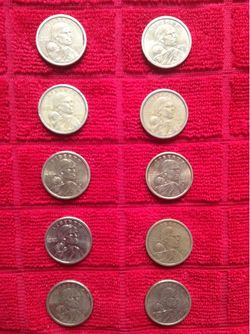 (10) Sacajawea $1.00 coins $125.00 CASH. TEXT FOR PRICES.