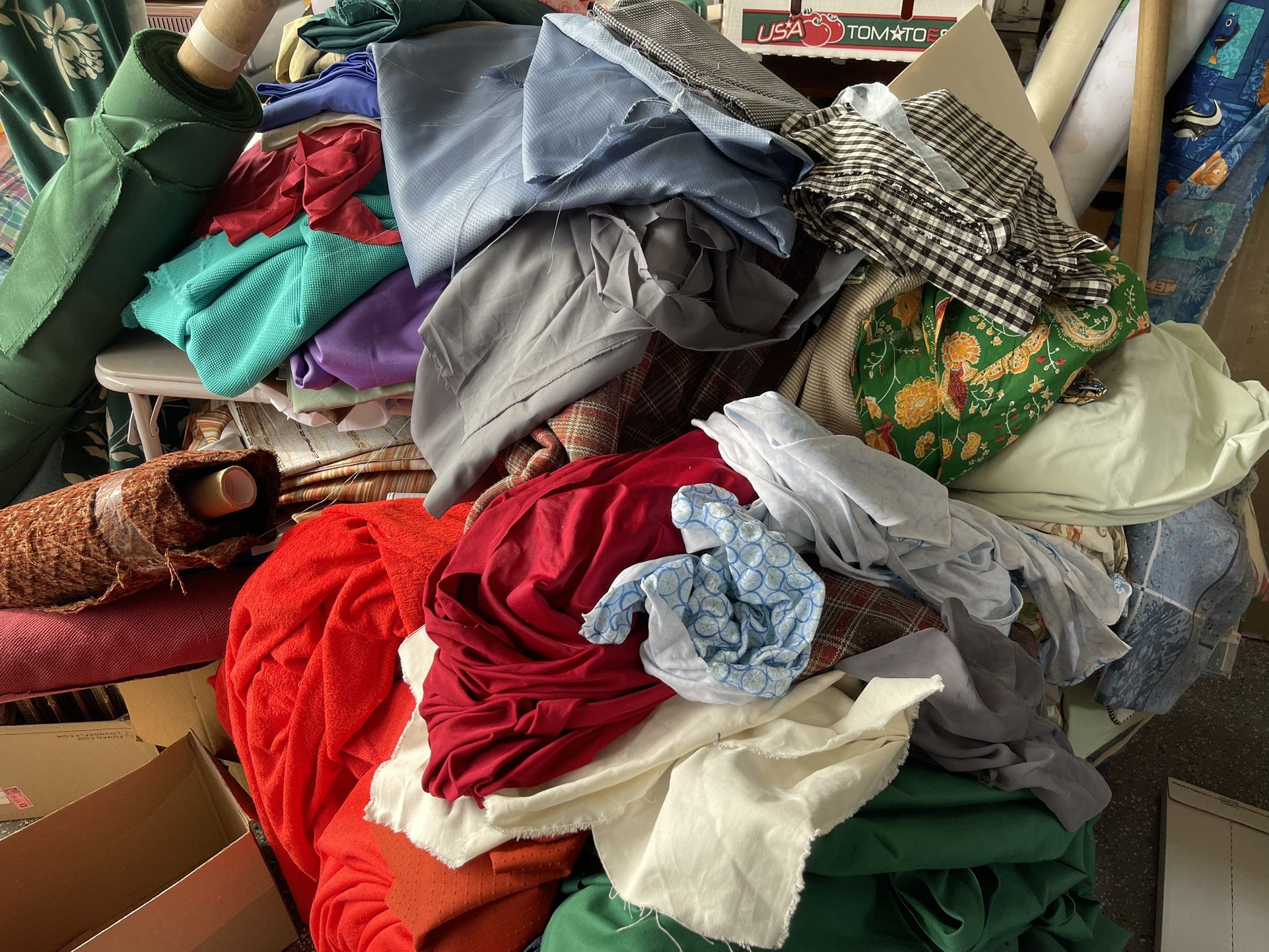 Large LOT of Fabric / Material For Sewing Crafts