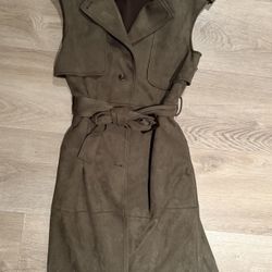 Sleeveless Olive Trench Dress By Laundry Size Xs 