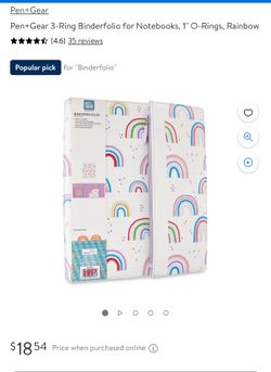 Pen+Gear 3-Ring Binderfolio for Notebooks, 1" O-Rings, Rainbow