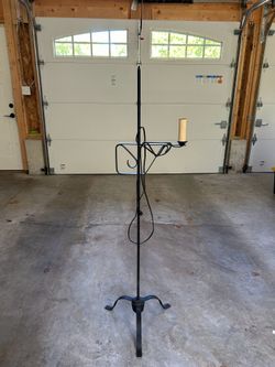 Wrought Iron Reading Floor Lamp Black 53” High