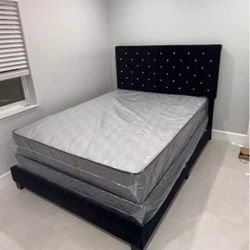 New Queen Bed Frame + New Queen Mattress + Box Spring 