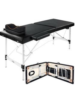 Portable Lash Bed for Lash Extensions Massage Table Esthetician Bed Salon Table Spa Bed Height Adjustable Waterproof Aluminum Frame (Black)
