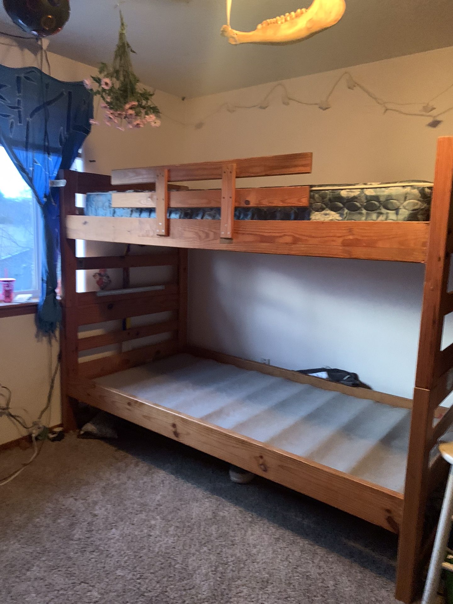 Solid Wood Bunk Bed with mattresses & memory foam gel toppers. for Sale in Aloha, OR OfferUp