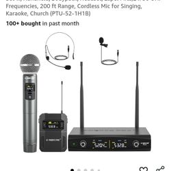 Phenyx Pro Wireless Microphone System, Metal Wireless Mic Set W/Handheld /Bodypack/ Headset/Lapel 