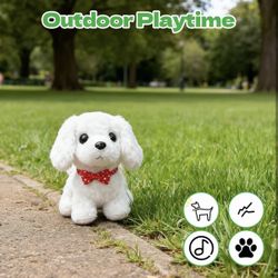 My realistic robotic puppy – an interactive walking and barking robot dog, a lifelike plush puppy toy that wags its tail and moves its ears, suitable 