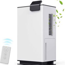 Dehumidifiers for Home with Remote Controller, Ultra Quiet Dehumidifier for 660 sq ft, 2 Speed Modes, Breath Light Mode, Auto-Off, Perfect for Living 