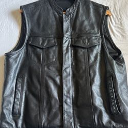 Biker Vest With Gun Holsters 100% Leather FMC Brand $60.00