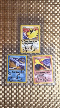 Signed Pokémon Legendary Birds Card Set