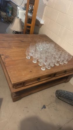 Wood coffee table