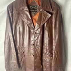 Vintage Sears THE LEATHER SHOP Jacket Size 44 XL Tall in Excellent Condition