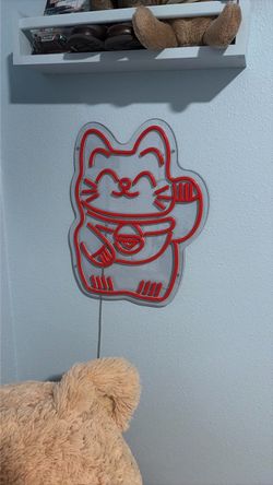 Neon sign- lucky cat