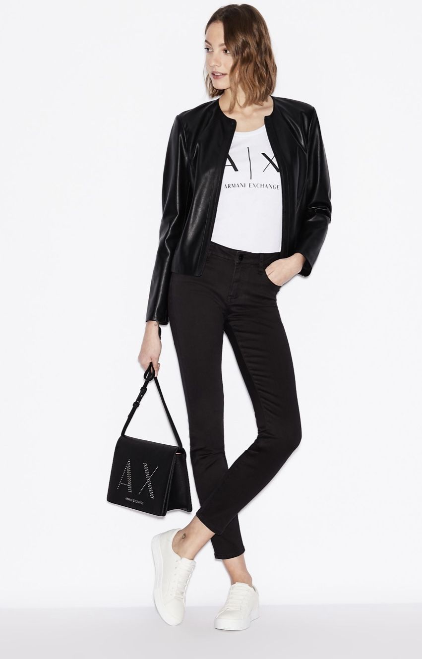 Armani Exchange Womens Leather Jacket