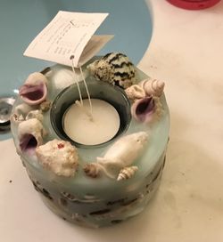 Candle With Seashells