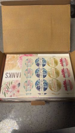 Thank you cards with envelope and thank you stickers