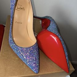 BRAND NEW, NEVER WORN Christian Louboutin SO KATE 120 GLITTER DRAGONFLY Size 37