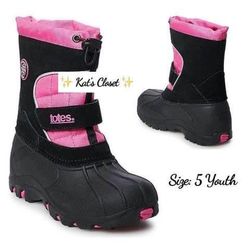 Totes Big Kids Jaclyn Black/Pink  Winter Boots, Size: 5