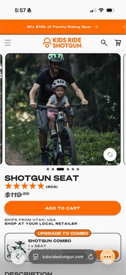 Shotgun bike seat