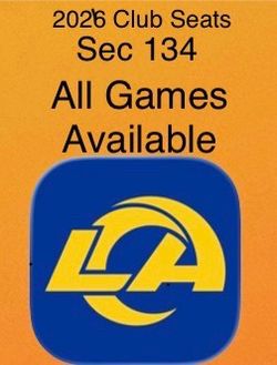 2026 Rams Club Seating C134. 4 seats each game