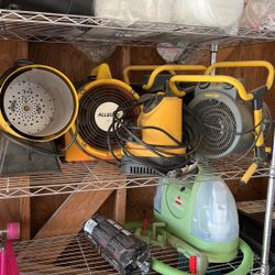 There is one heat light two heaters one sub pump a BTU blower heater any exhaust fan