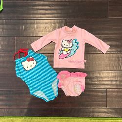 Hello Kitty H&M Baby Girl Swim Suit 2-6 Months 