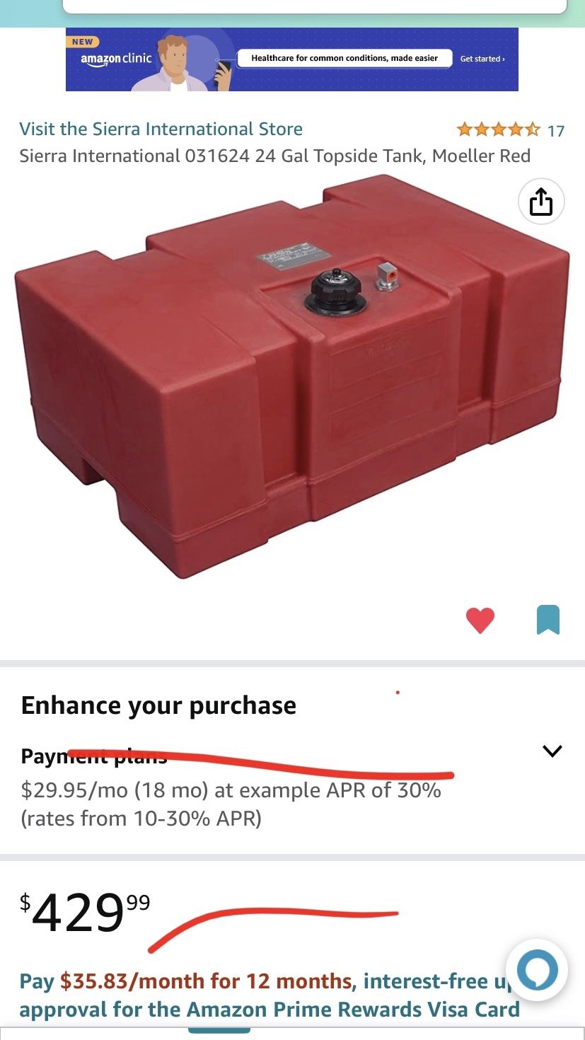 20 Gallon Marine Gas Tank