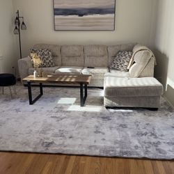 2-piece beige sectional couch