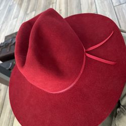 Vintage Kenwood 100% Fur Felt Western Fedora – Red – Fine Quality – Satin Liner – Rare Color