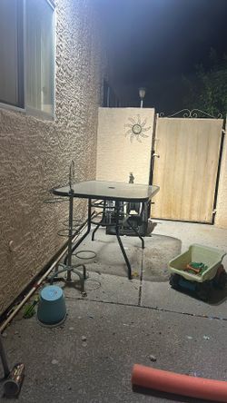Backyard Glass Table 