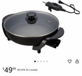12” Nonstick Electric Skillet with Glass Lid – Like New