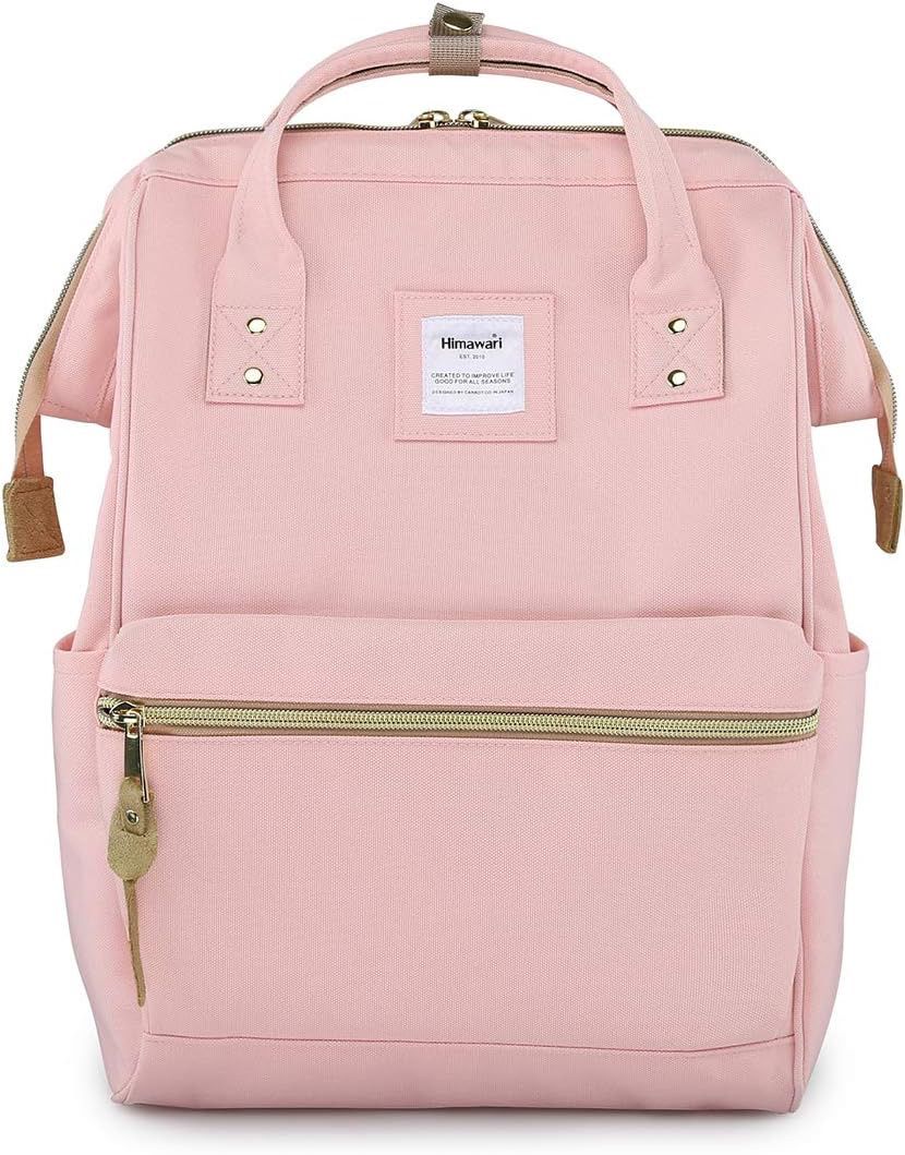 himawari Laptop Backpack for Women&Men,Wide Open Large USB Charging Port 15.6 Inch Laptop Doctor College Work Bag (9001- USB Pink)