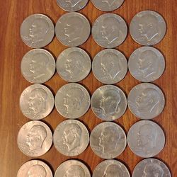 USA America Lot of 22 Eisenhower Large Dollar coins(non-silver)