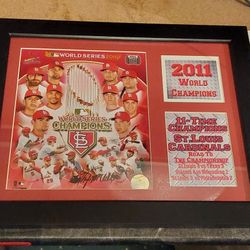 2011 World Series St. Louis Cardinals Autographed Plaque
